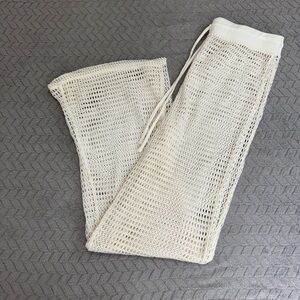 Shade & Shore Cream Crochet Swim Coverup Pants